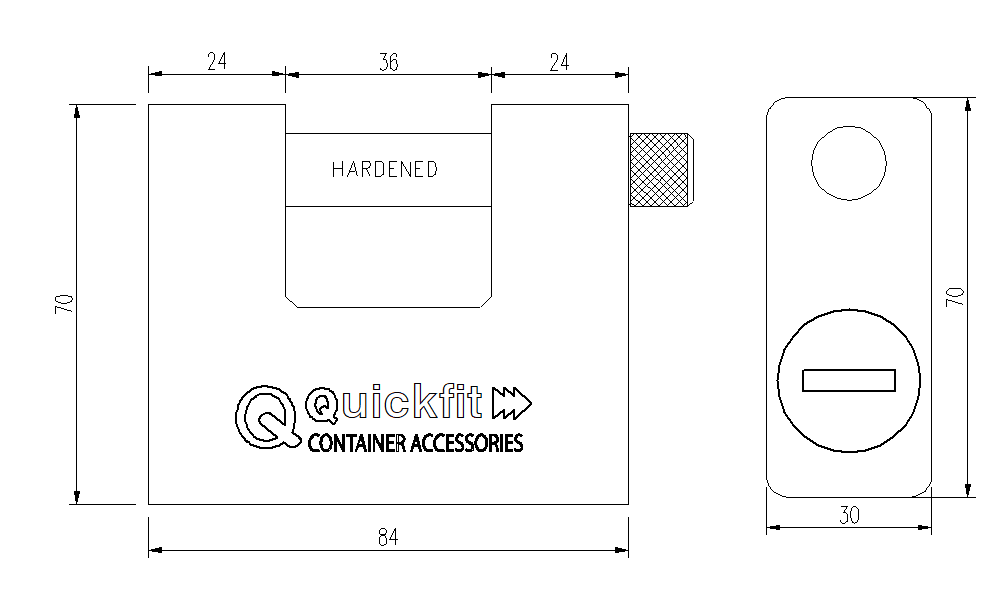 Container Lockbox Padlock 75mm - Image 2